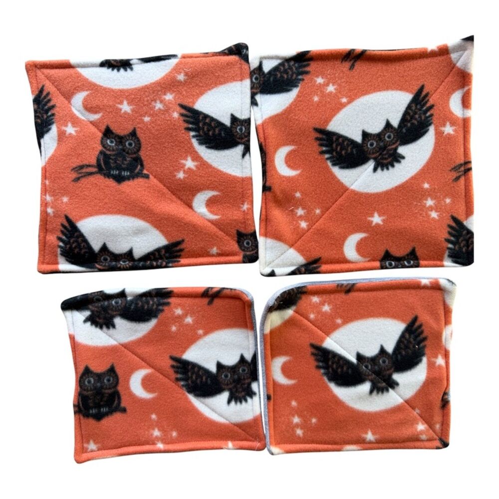 Guinea Pig Piddle Pads 4 Halloween Fall 11" Fleece Reversible New Absorbent